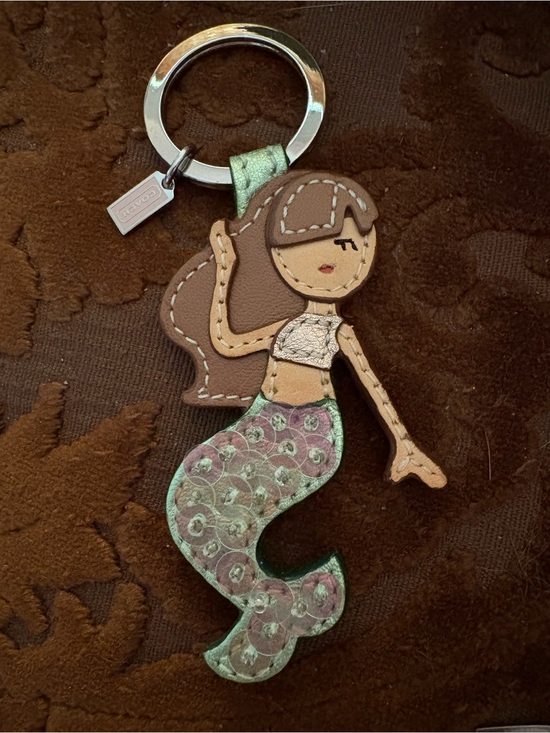 Coach Accessories - RARE COACH IRIDESCENT SEQUINED LEATHER MERMAID BAG CHARM KEYCHAIN HTF Y2K